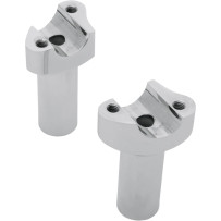 Forged Aluminum Handlebar Risers — 3-1/2" rise, 1" clamp, 1/2-13 thread, Chrome