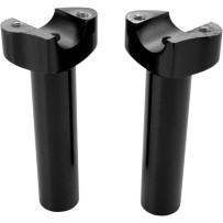 Forged Aluminum Handlebar Risers — 14 cm (5.5") rise, 25.4 mm (1") clamp, 3.5" on-center, Black gloss