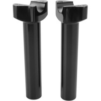 Forged Aluminum Handlebar Risers — Rise 6-1/2", Clamp 1", 1/2-13, Black Gloss