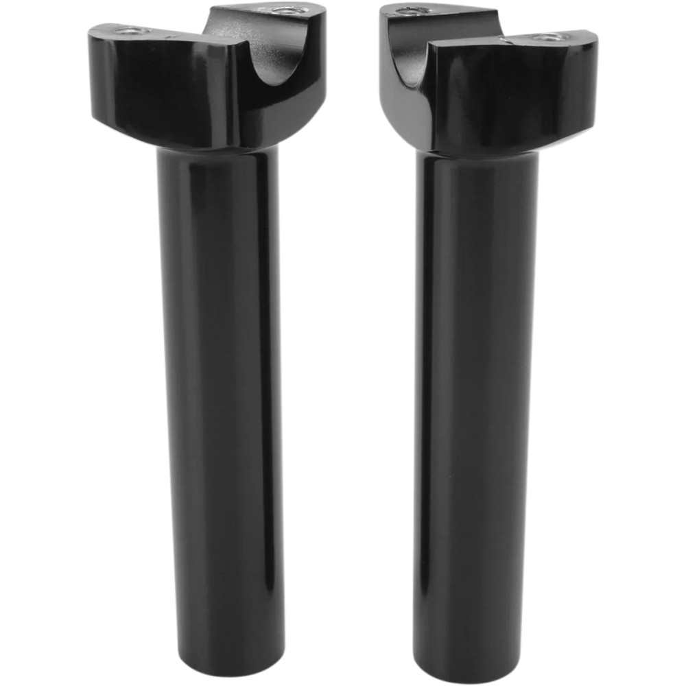 Forged Aluminum Handlebar Risers — Rise 6-1/2", Clamp 1", 1/2-13, Black Gloss