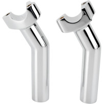Forged Aluminum Handlebar Risers — 25.4 mm (1") clamping, 14 cm (5-1/2") rise, 1/2-13 thread, Chrome