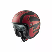 Vintage FR Helmet — XL, Open-Face, Matte red