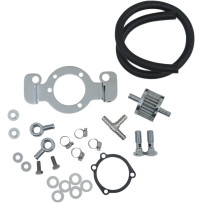 Crankcase Breather with Support Bracket Kit — Black, Chrome